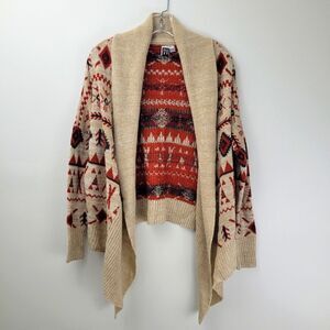 ROXY tribal print open cardigan sweater